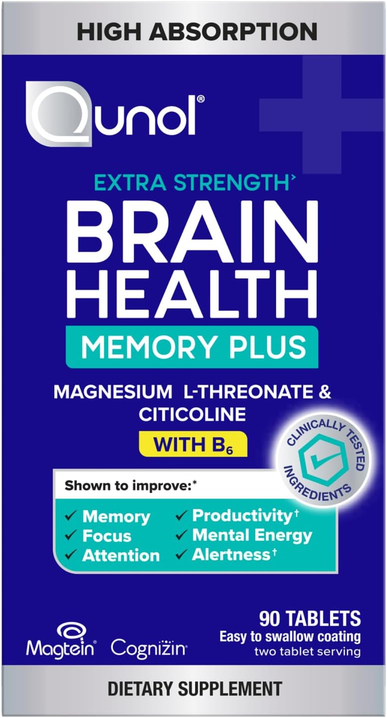 Qunol Brain Health Memory Plus for Improved Focus and Memory