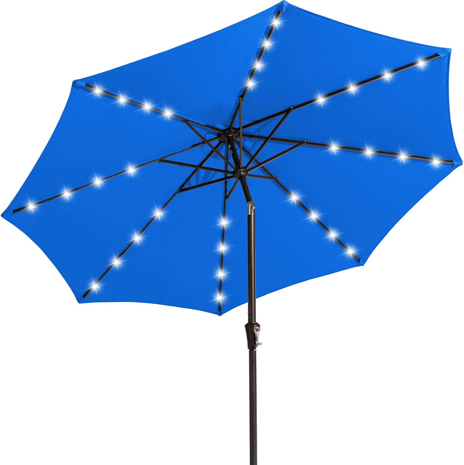 JEAREY 9FT Outdoor Patio Umbrella with Solar Lights for Shade