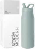 Simple Modern Water Bottle with Straw Lid - Insulated 34oz Sea Glass