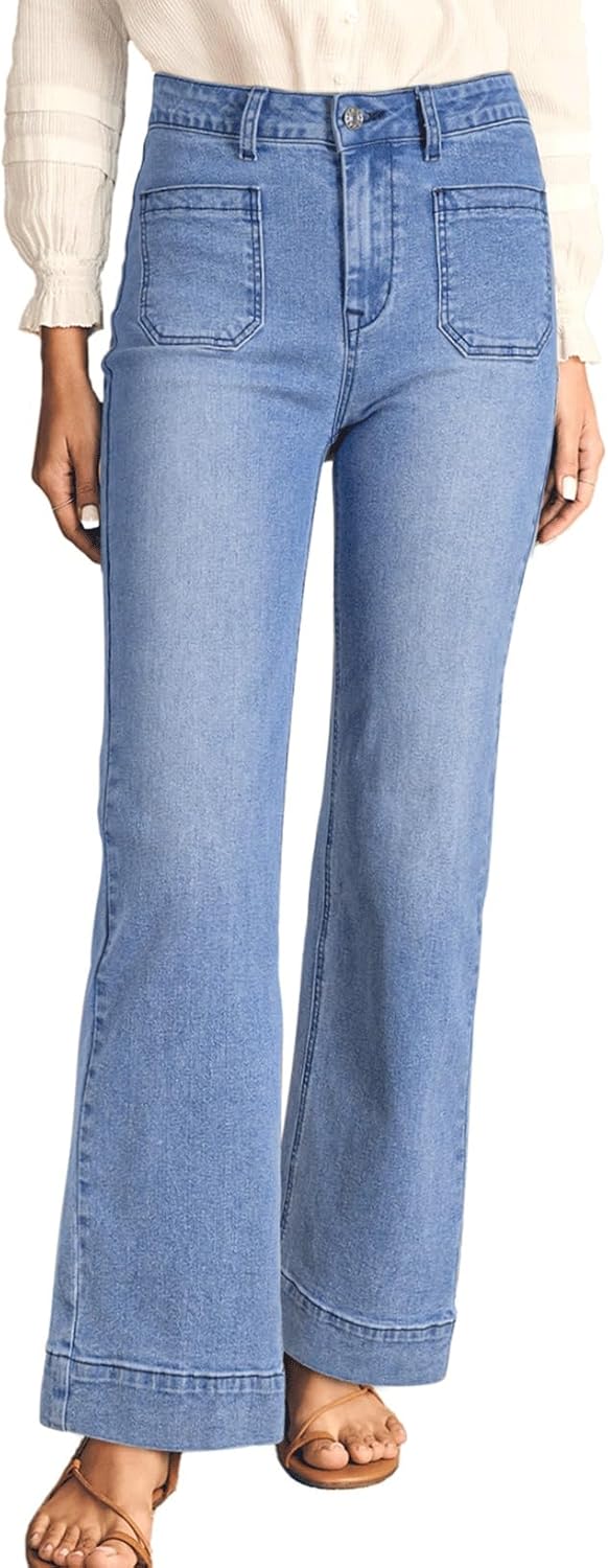 Astylish Women's Wide Leg Jeans High Waisted Stretchy Fit