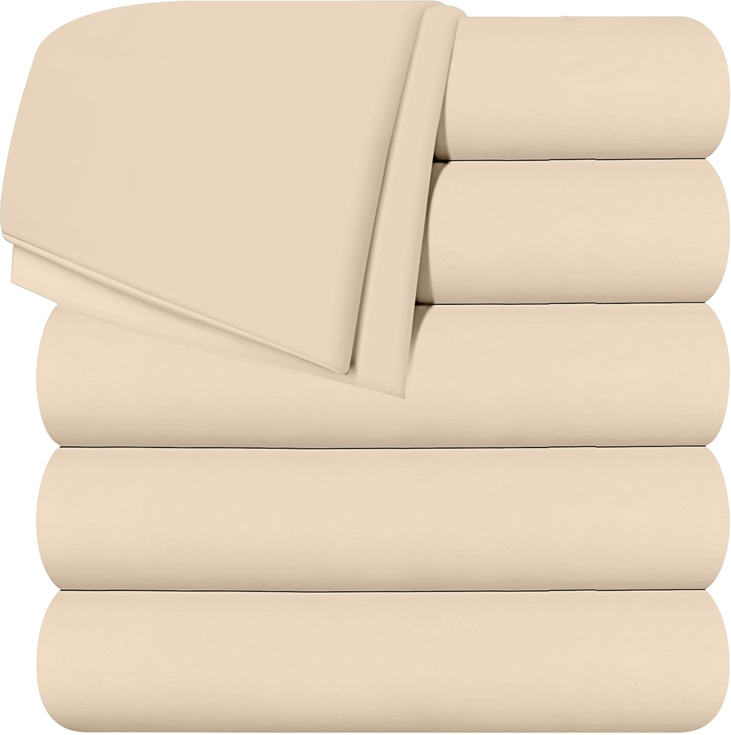 Utopia Bedding Flat Sheets Pack of 6 Soft Microfiber Twin Size