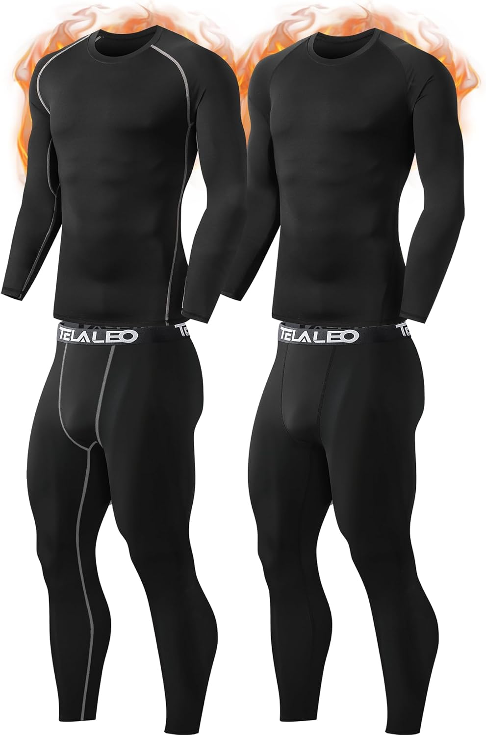 TELALEO Mens Thermal Underwear Set for Cold Winter Weather