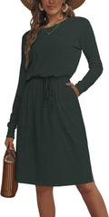 Simier Fariry Womens Summer Hide Belly Knee Length Travel Dress