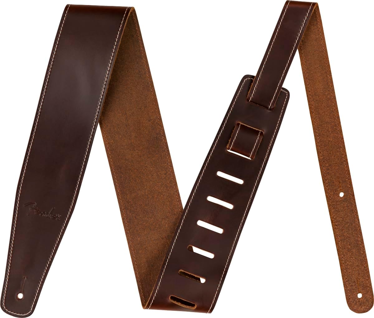 Fender Broken-In Leather Guitar Strap, 2.5in, Adjustable Size