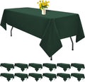 Hunter Green Tablecloths for Rectangle Tables 60 x 102 in - 12 Pack