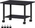 Under Desk Printer Stand 2-Tier Rolling Cart - Mobile Printer Table
