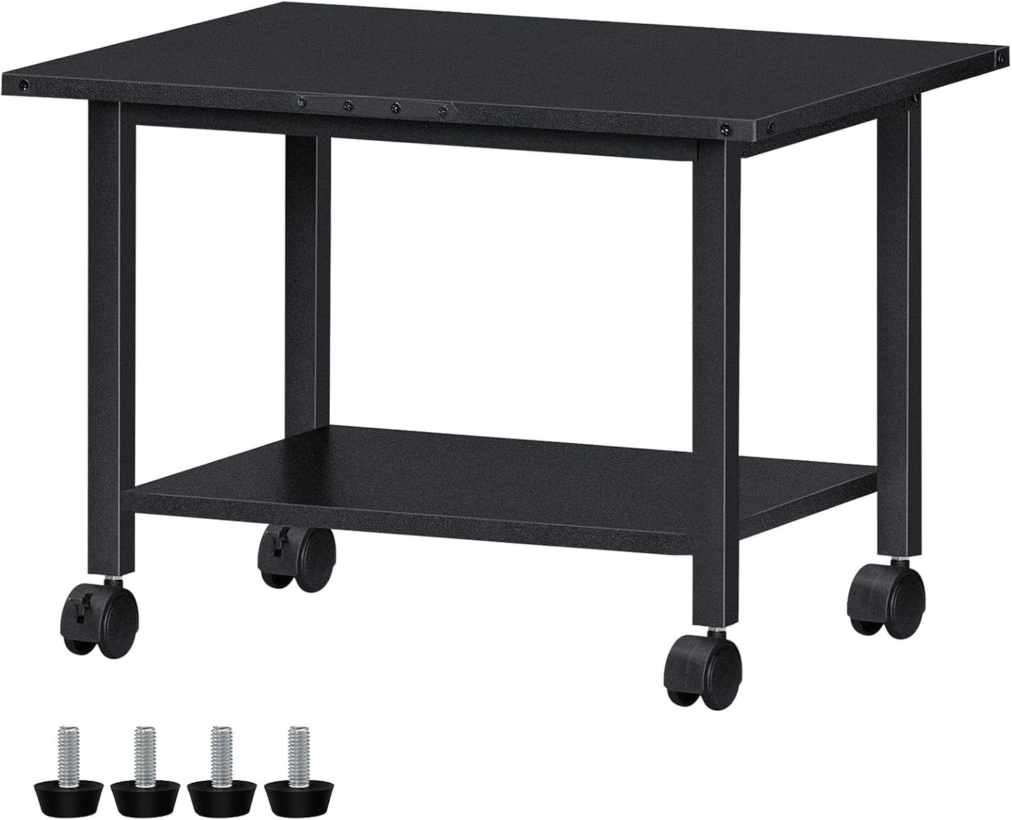 Lerliuo Under Desk Printer Stand with Rolling Wheels and Storage