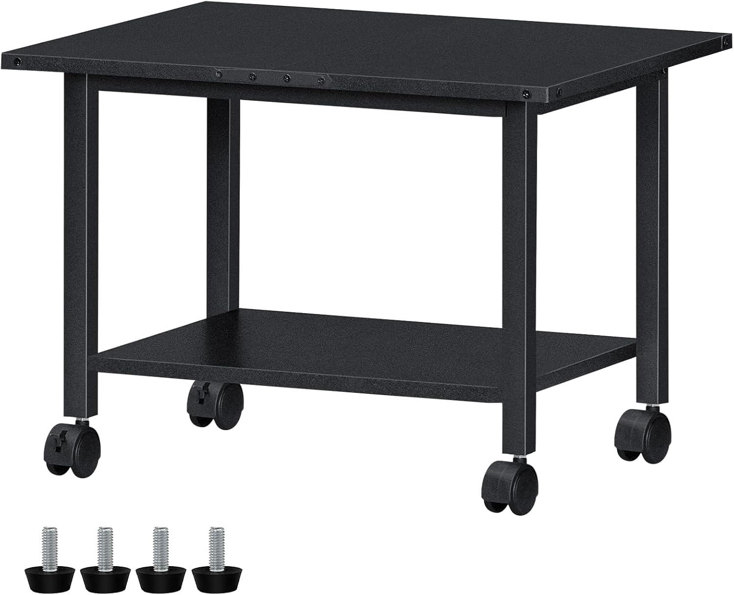 Lerliuo Under Desk Printer Stand with Rolling Wheels and Storage