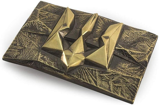 Handmade Solid Brass Belt Buckle with Ukrainian Trident Design