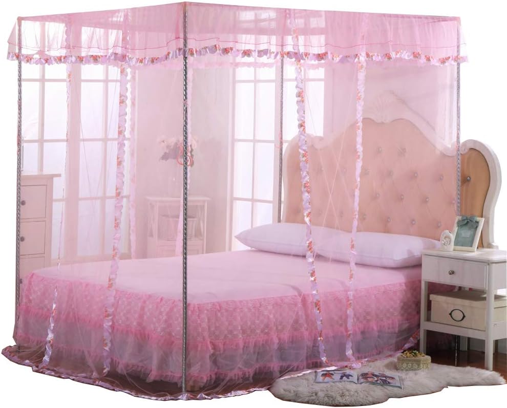 Pink Twin Canopy Bed Curtains - Dreamy Bedroom Decor