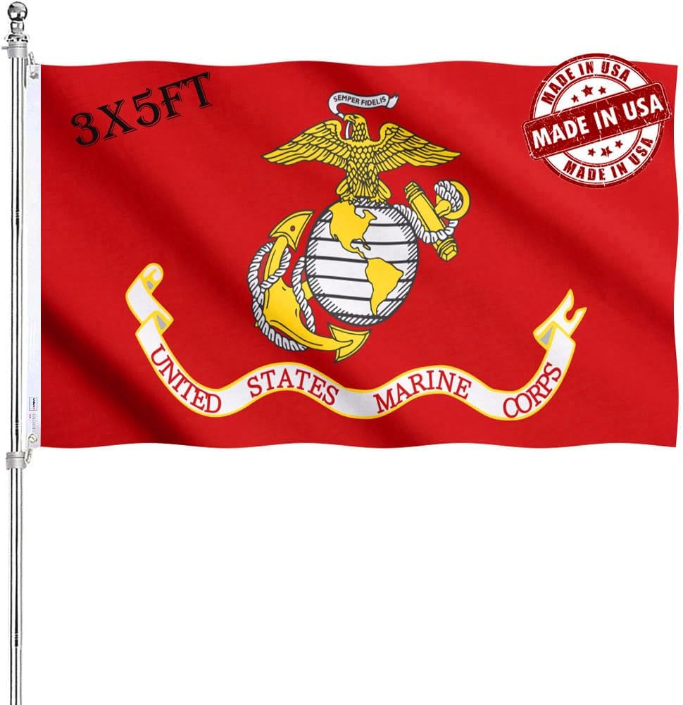 Double Sided US Marine Corps Flag 3x5FT Heavy Duty Nylon