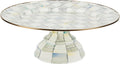 Enamel Pedestal Platter Round Cake Stand - Gray-and-White Sterling