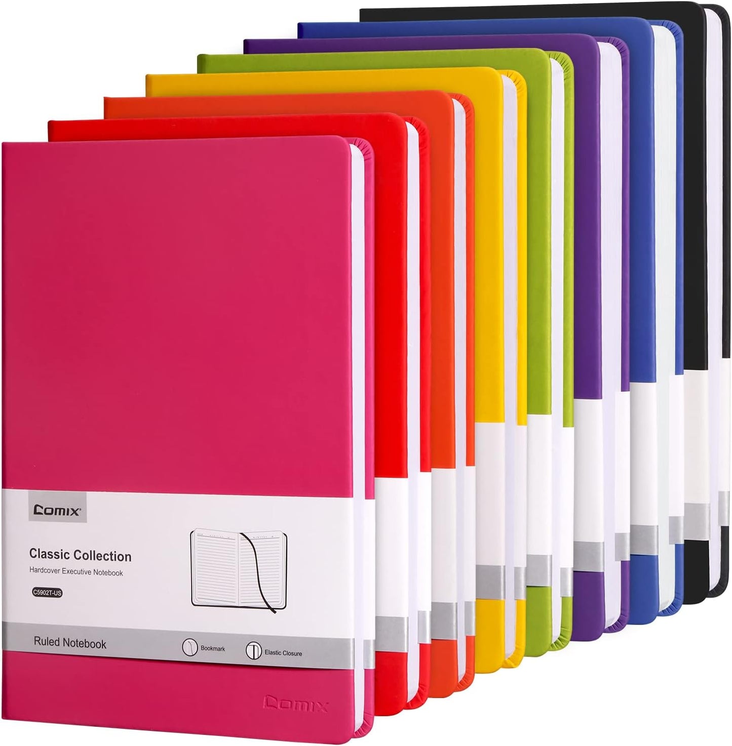 Comix 8 Pack A5 Hardcover Journals - 240 Pages, 8 Colors