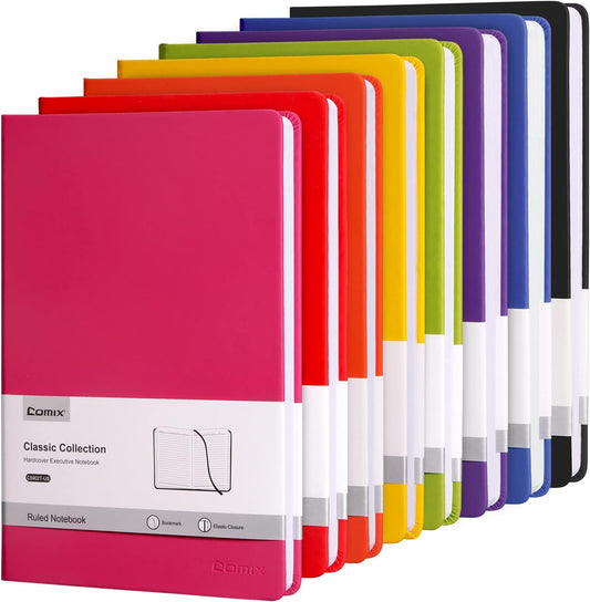 Comix 8 Pack A5 Hardcover Journals - 240 Pages, 8 Colors