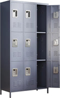Metal Lockers for Employees 72ft Storage Lockers with Shelves - Secure