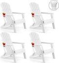 Folding Adirondack Chair Set of 4 - Durable HDPE Outdoor Seating