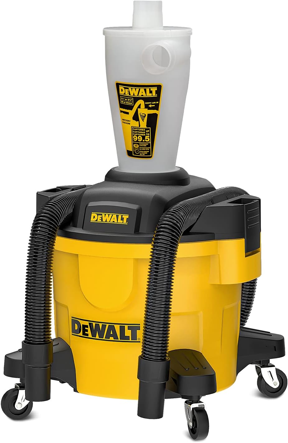 DEWALT Dust Separator with 6 Gallon Poly Tank for Efficient Cleanup