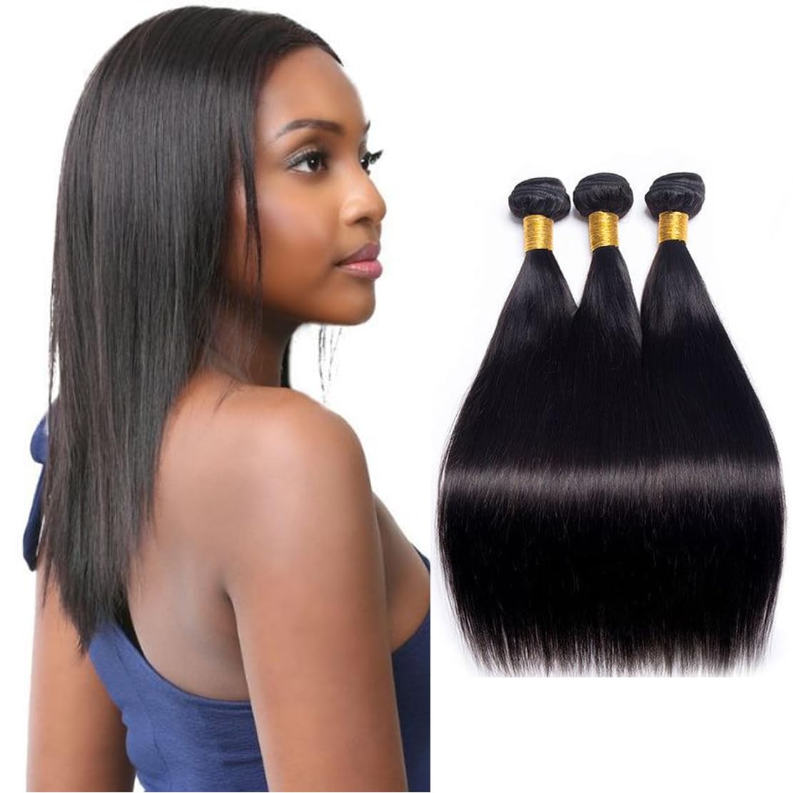 Straight Bundles Human Hair 10 12 14 Inch Unprocessed Brazilian