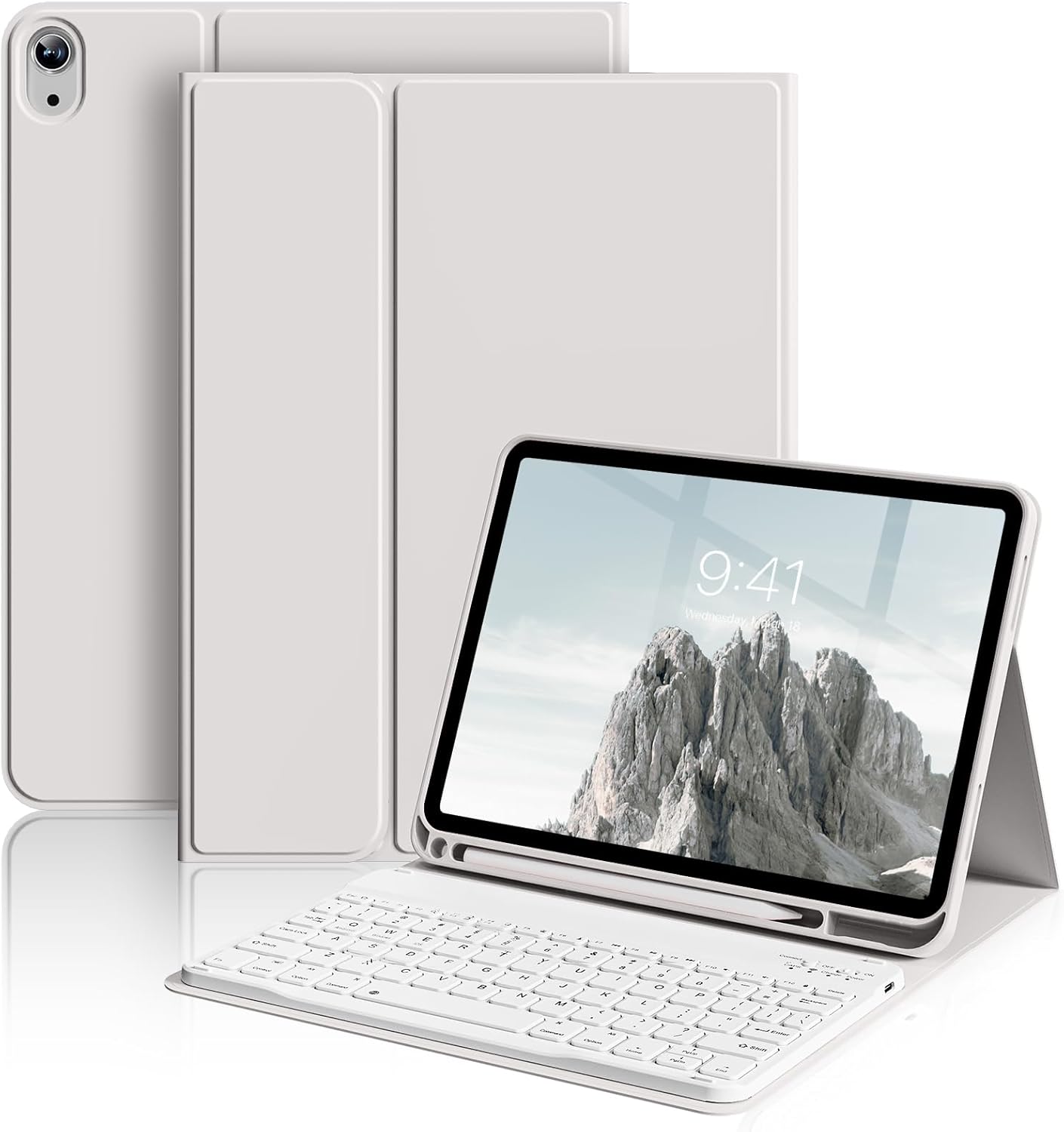 aoub Keyboard Case for iPad 11th 10th Gen with Pencil Holder