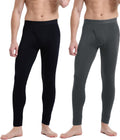 Men's Heavyweight Thermal Long Johns Bottoms - 2-Pack Warm Base Layer