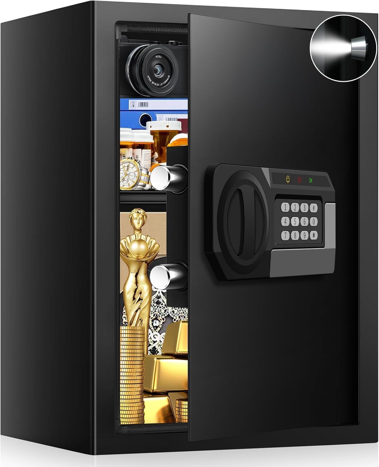 3.4 Cub Large Fireproof Safe for Home Use with Digital Keypad