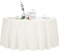 120 in Ivory Round Tablecloth 2 Pack - Durable Polyester for Events