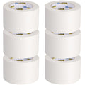 6 Rolls White Painters Tape 3 in x 60 yd Bulk - Clean Edges for Walls