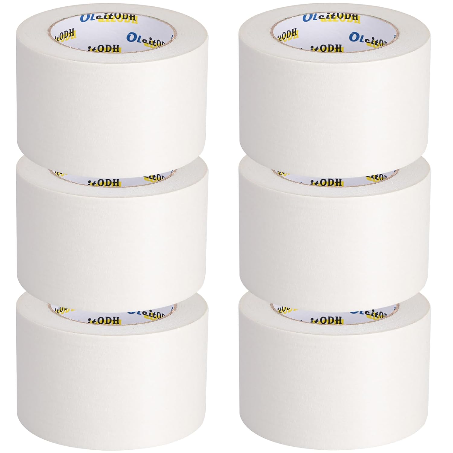 6 Rolls White Painters Tape Bulk for Easy Wall Painting Tasks