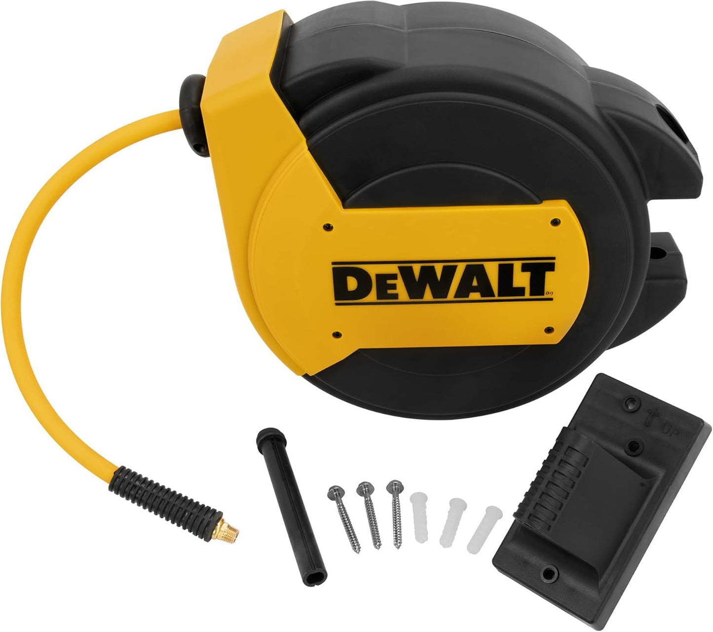 DEWALT 3/8in x 50ft Enclosed Hose Reel for Easy Retracting