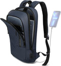 hk Business Slim Backpack with USB Charger for Men 15.6 in