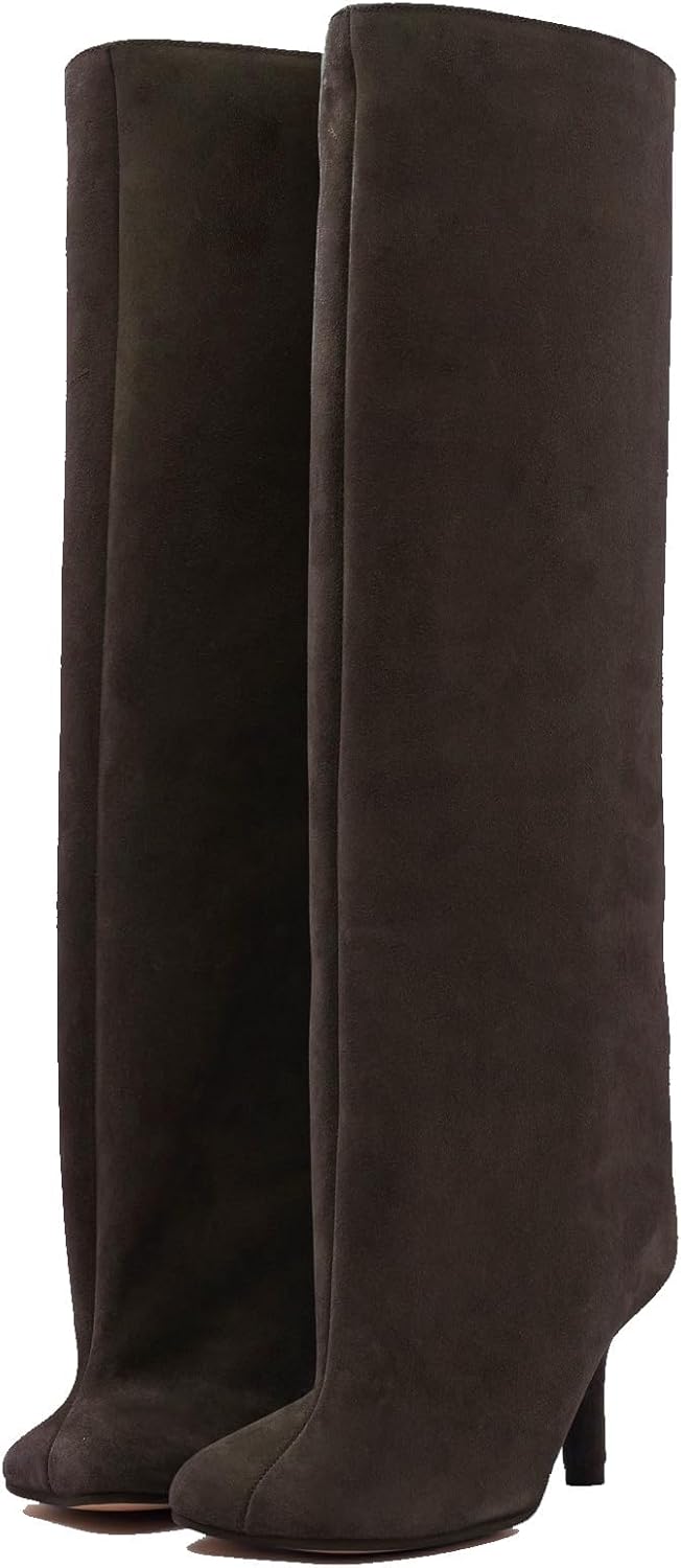 Women's Knee High Suede Boots with Stiletto Heels for Style