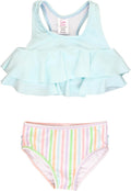 RuffleButts Baby/Toddler Girls Cropped 2-Piece Tankini - UPF50