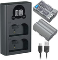 LP EN-EL3e Battery 2-Pack and Charger for Nikon - Reliable Backup
