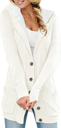 Women's Hooded Cashmere-Style Cardigan Sweater - Cozy Winter Layer