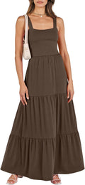 ANRABESS Women's Summer Long Maxi Beach Dress - Flowy Tiered Comfort