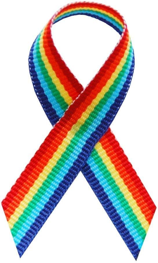 250 Gay Pride Rainbow Fabric Awareness Ribbons with Pins