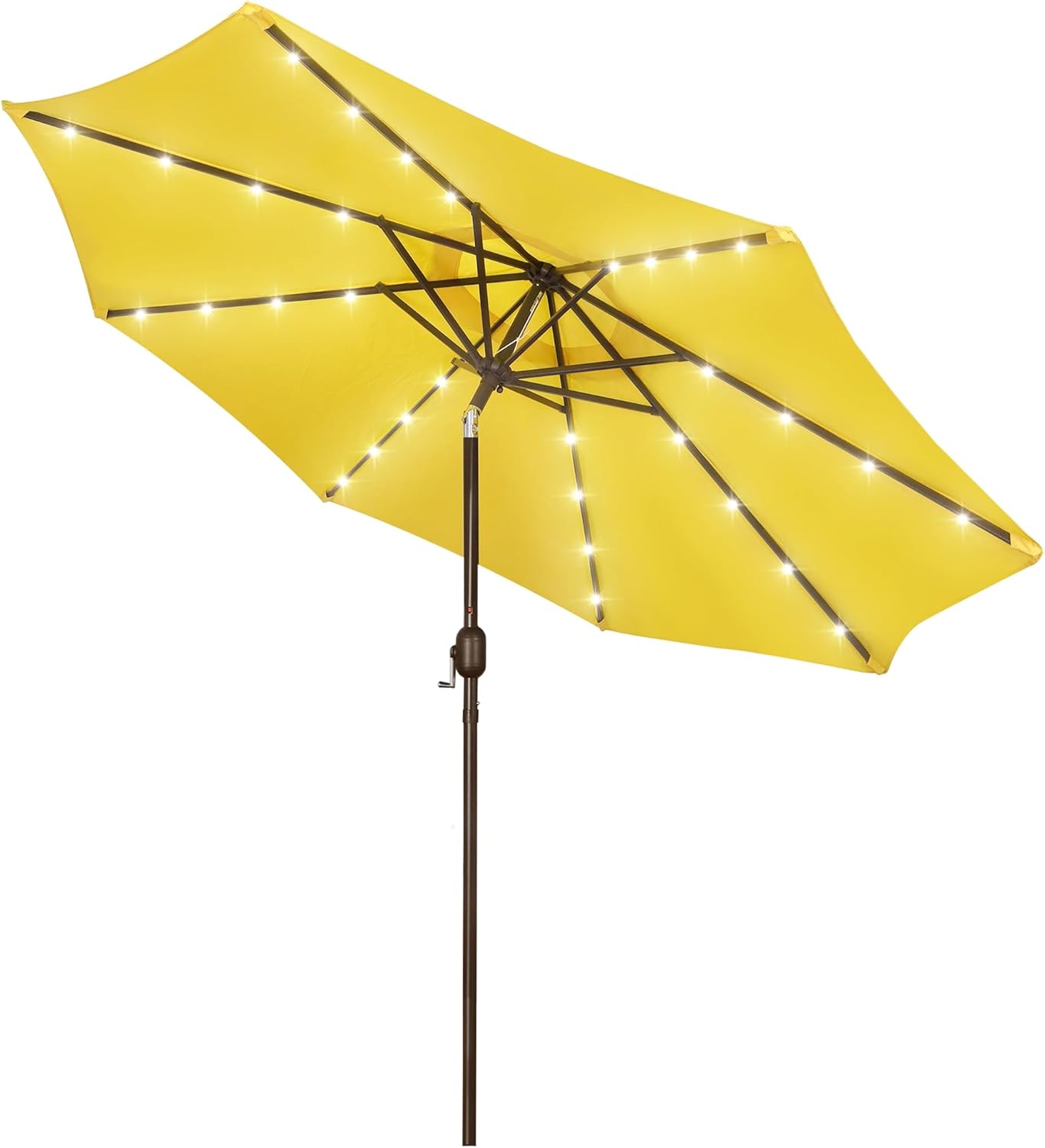 Blissun 9 ft Solar Umbrella with LED Lights for Outdoor Relaxation