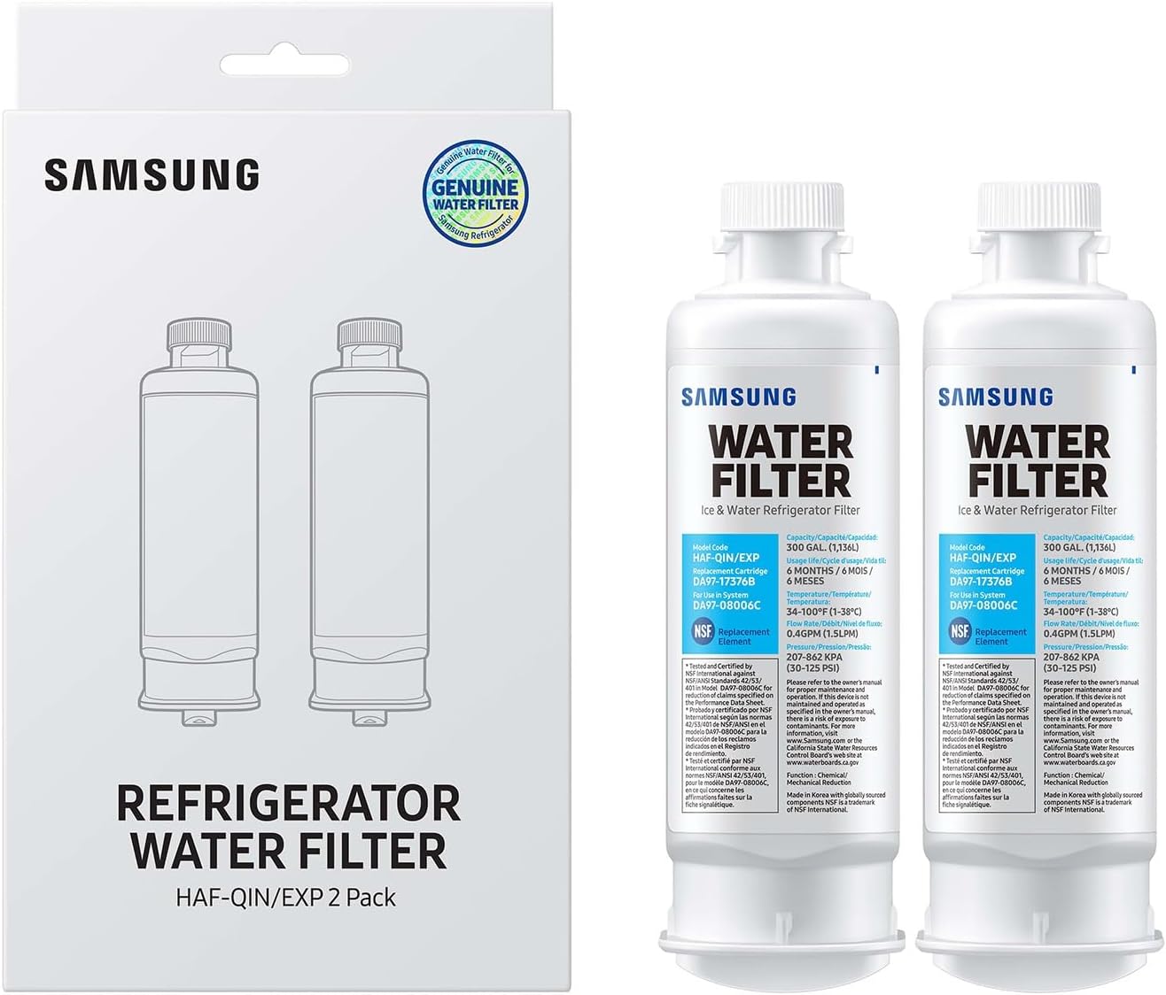 SAMSUNG Genuine Refrigerator Water Filters for Clear Drinking Water