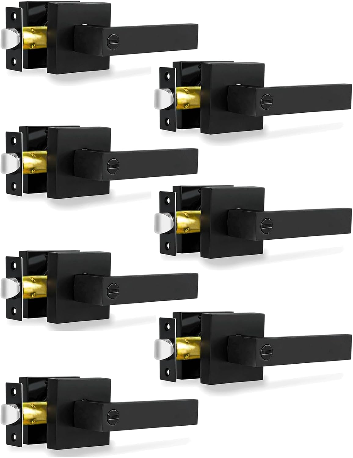 Privacy Door Levers in Matte Black for Heavy Duty Interior Use