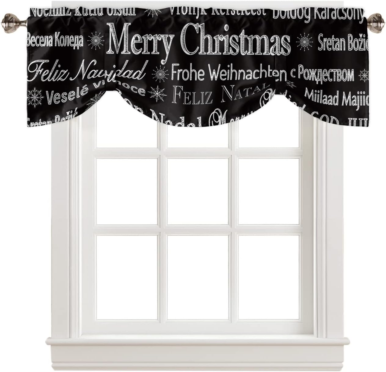 Merry Christmas Tie-Up Valance - Funny Quote Xmas Decor