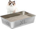 Stainless Steel Litter Box XL - Deep, High Sides for Large Cats