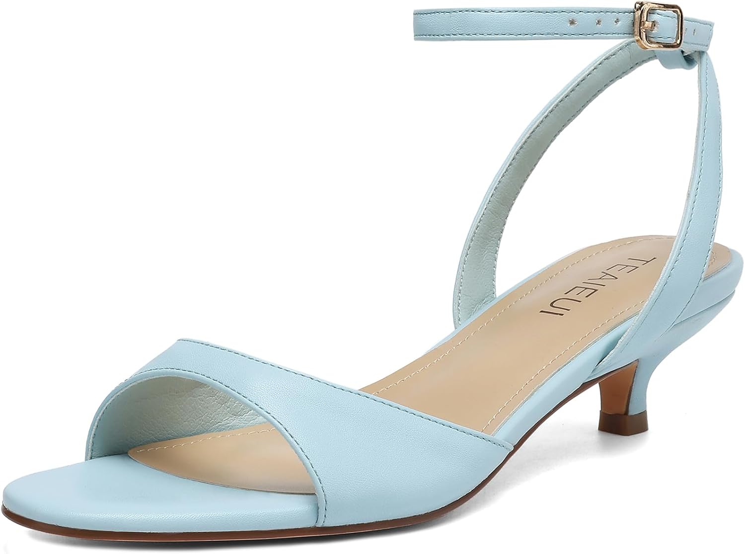 Women's Sandals Kitten Heels Low Strappy Open Toe Ankle Strap