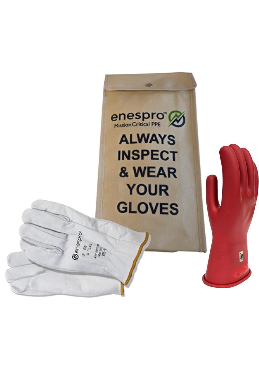Class 0 Red Rubber Voltage Insulating Glove Kit for Safety