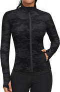 Workout Jackets for Women Full Zip Slim Fit - Lightweight Track Jacket