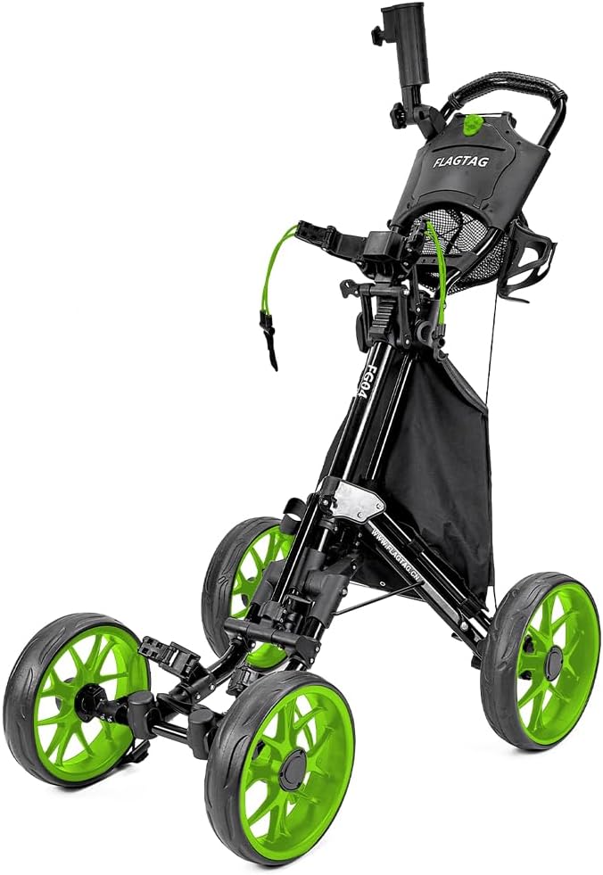 FLAGTAG Foldable Golf Push Cart - Ultimate Convenience
