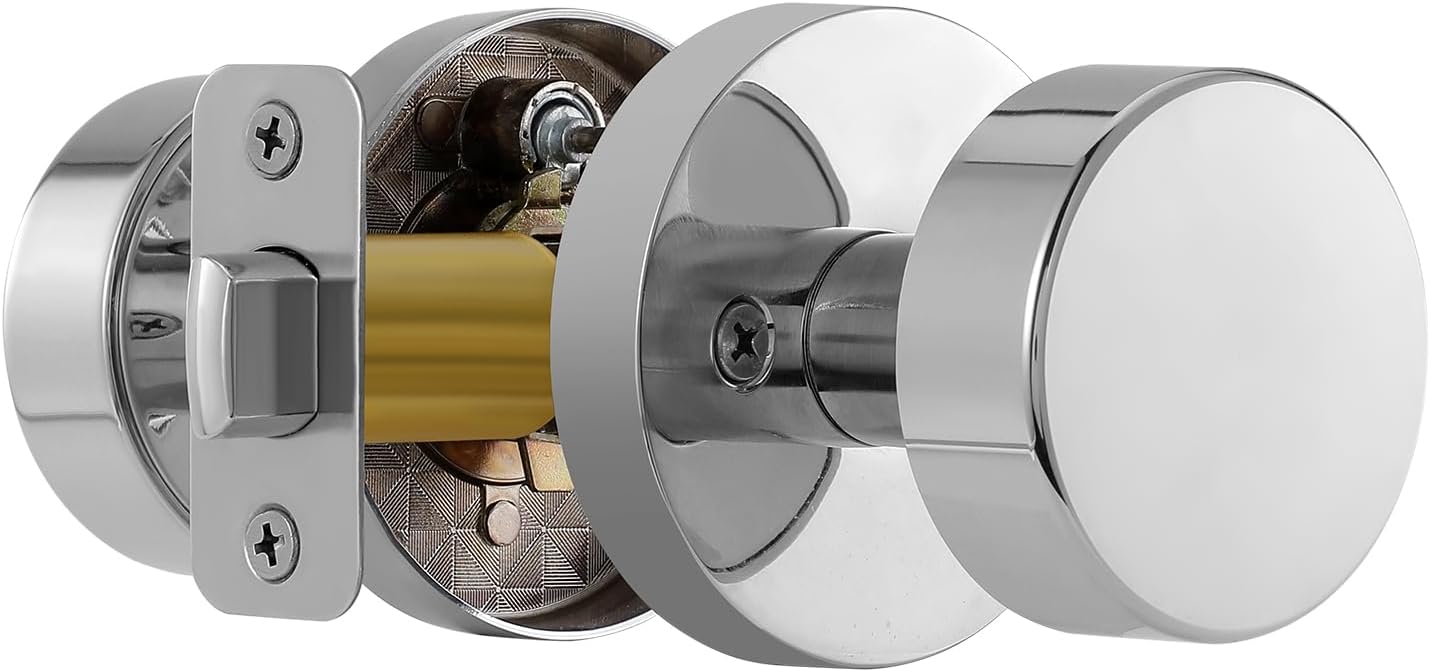 Polished Chrome Passage Door Knobs for Modern Interior Doors