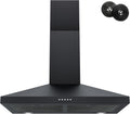 Black Range Hood 30 in Wall Mount - Quiet 450 CFM Vent