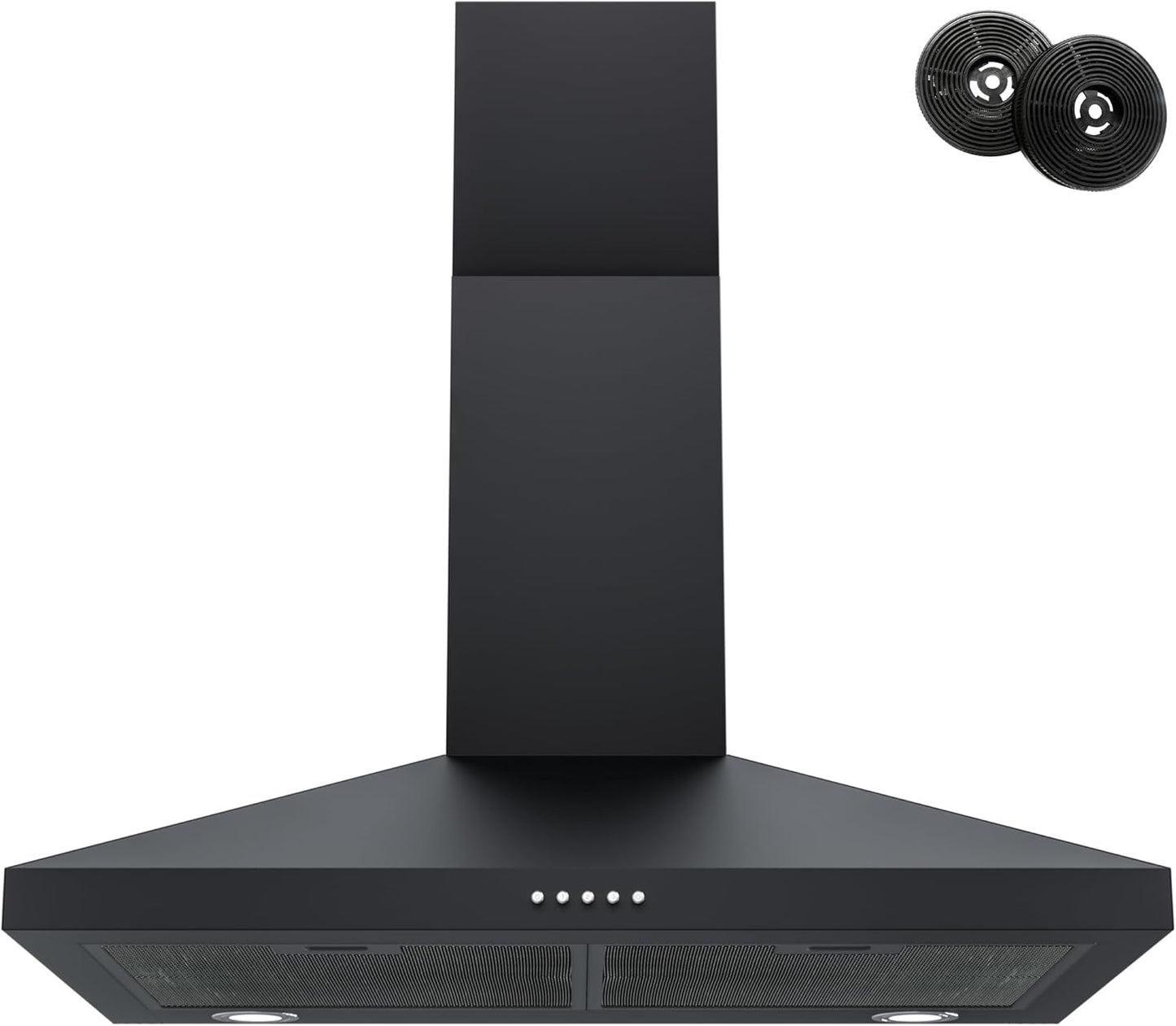 FIREGAS Black Range Hood 30 Inch for Efficient Kitchen Venting