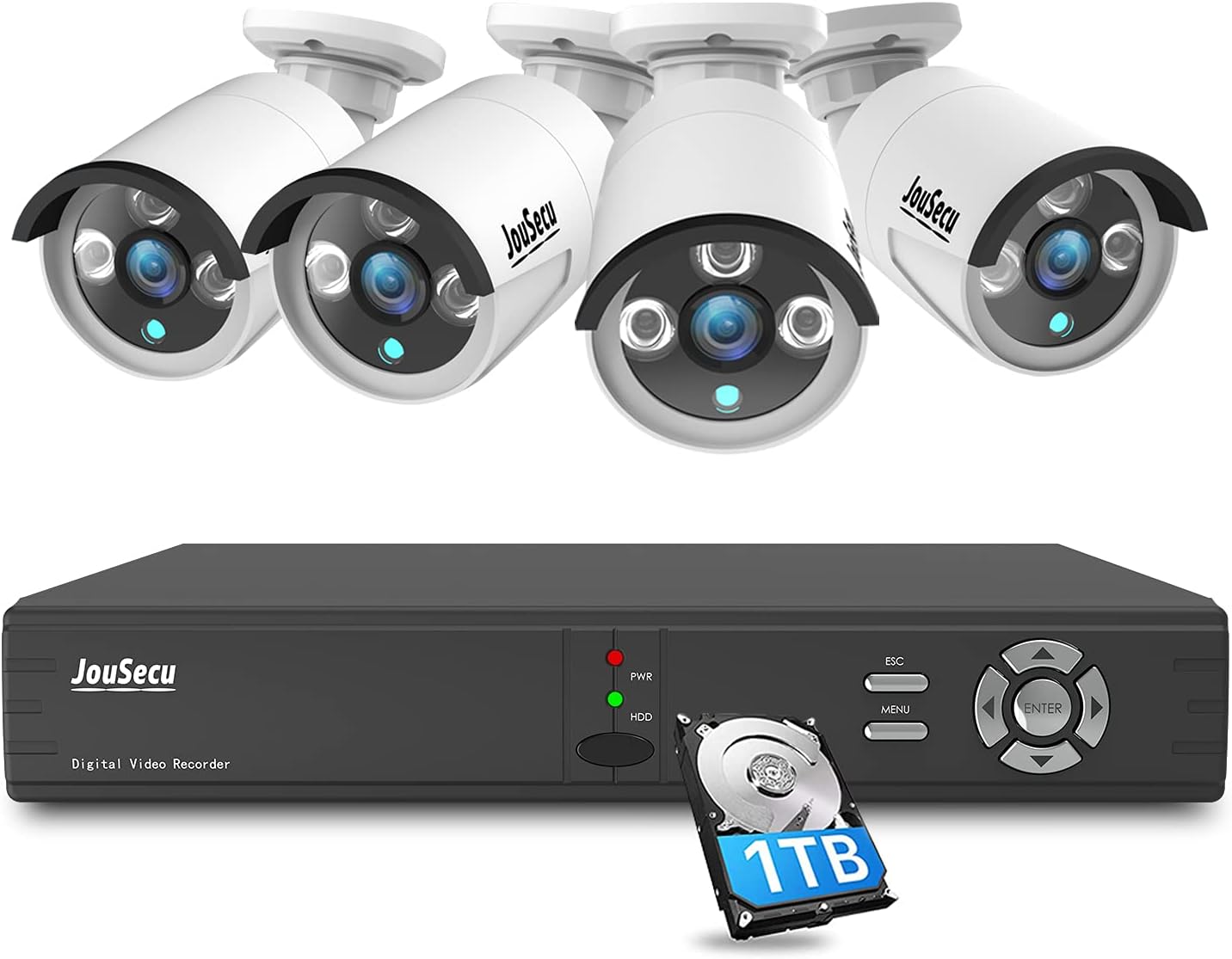 1080P 8CH Wired Home Security Camera System with Remote Access