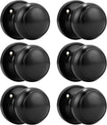 Classic Closet Dummy Door Knob 6 Pack - Non-Turning Black (Easy